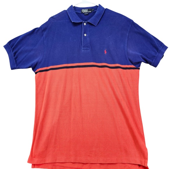 Polo Ralph Lauren‎ Color Block Polo Shirt Short Sleeve Casual Top Large - Picture 1 of 6